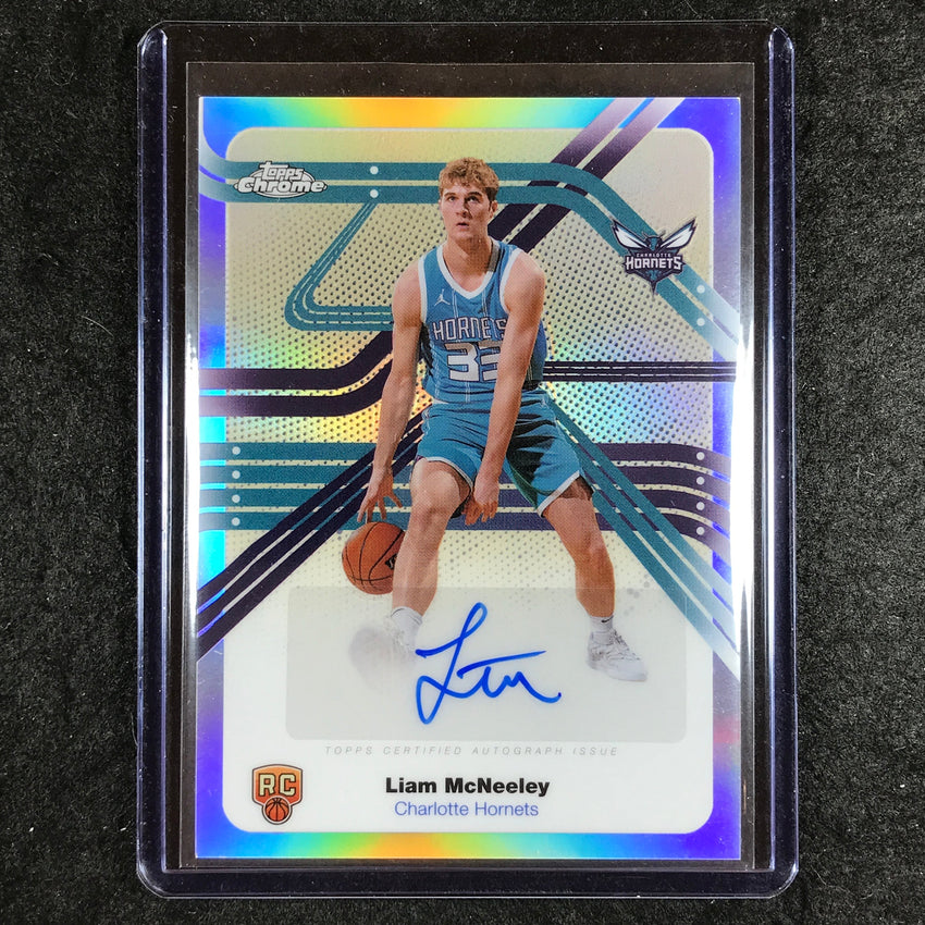 2025-26 Topps Chrome LIAM MCNEELEY Next Stop Signatures Rookie Refractor #LMC
