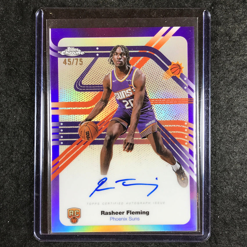 2025-26 Topps Chrome RASHEER FLEMING Next Stop Signatures Rookie Purple 45/75