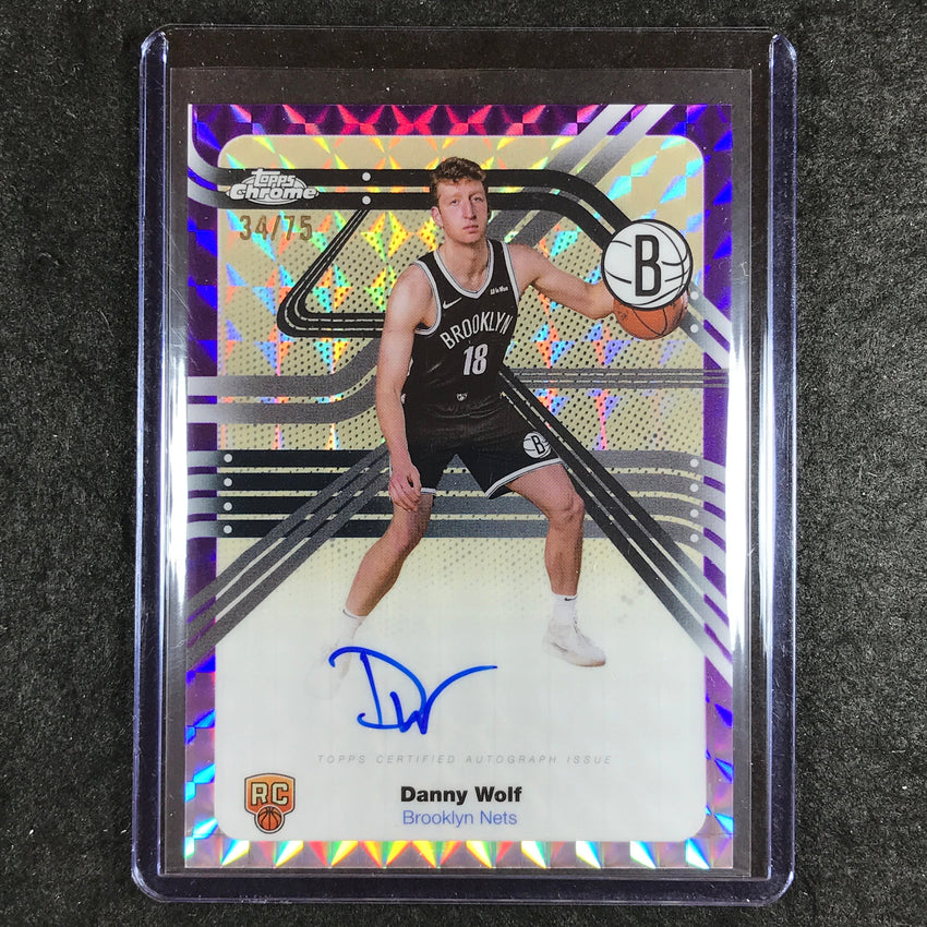 2025-26 Topps Chrome DANNY WOLF Next Stop Rookie Auto Purple Geometric 34/75