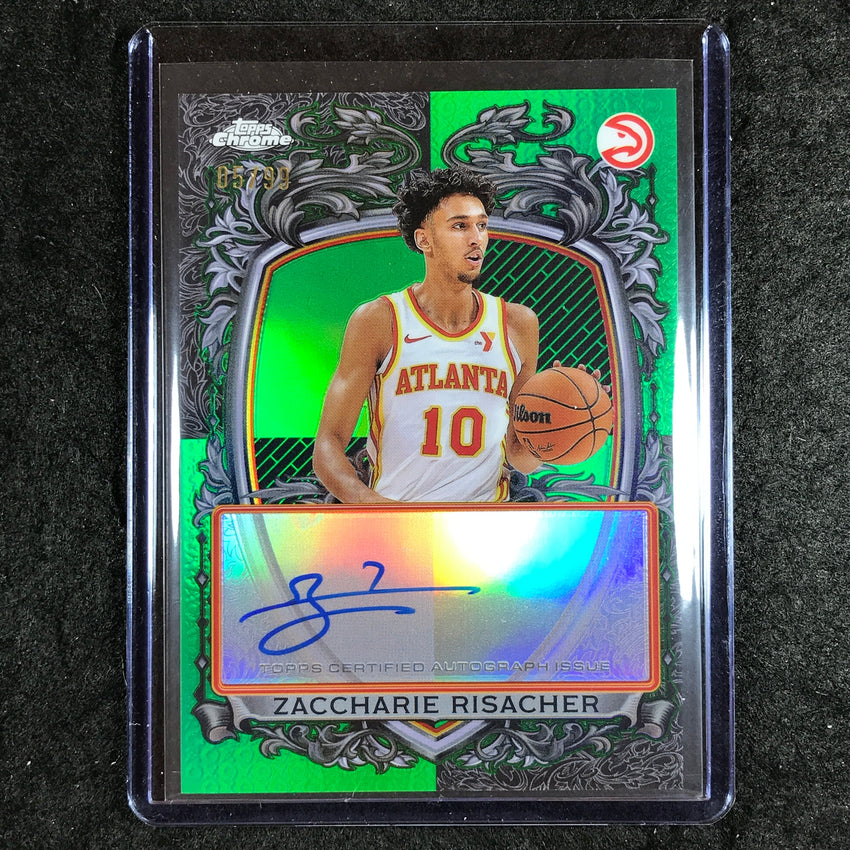 2025-26 Topps Chrome ZACCHARIE RISACHER Signature Style Auto Green 5/99