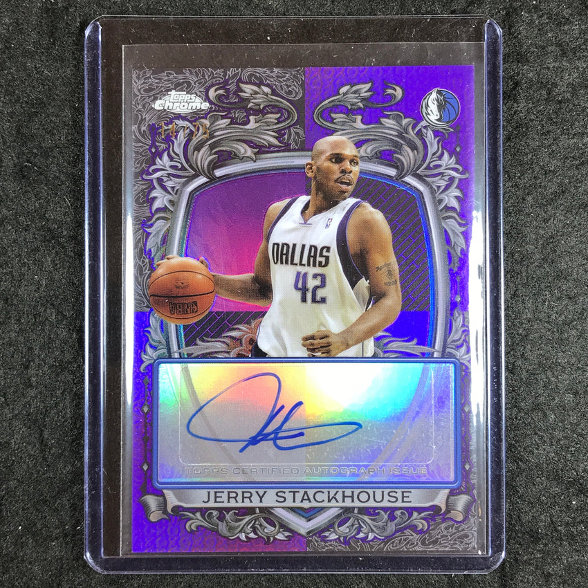 2025-26 Topps Chrome JERRY STACKHOUSE Signature Style Auto Purple 14/75