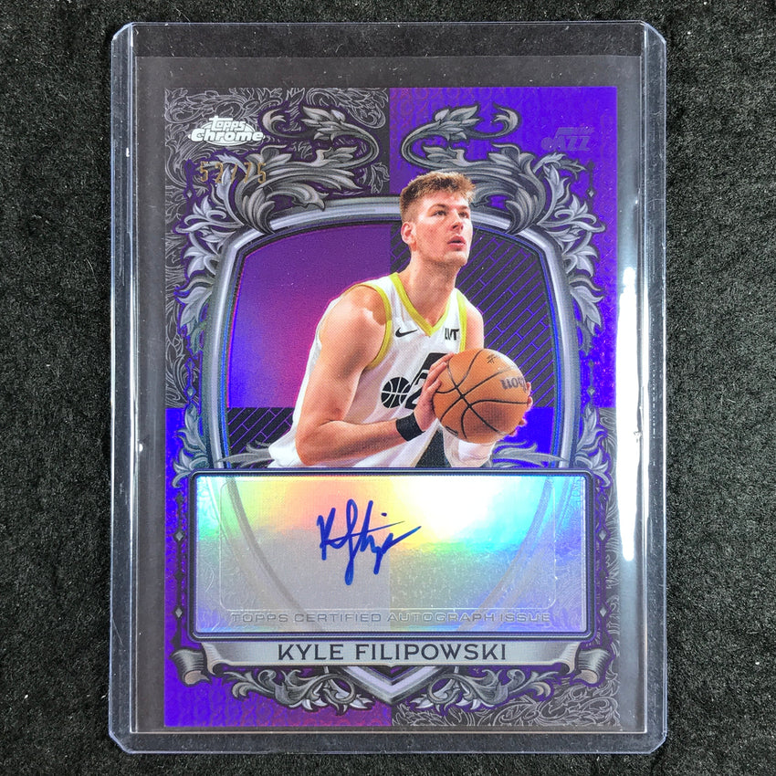2025-26 Topps Chrome KYLE FILIPOWSKI Signature Style Auto Purple 52/75