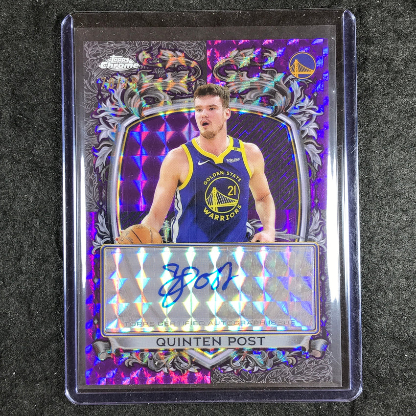 2025-26 Topps Chrome QUINTEN POST Signature Style Autp Purple Geometric 70/75