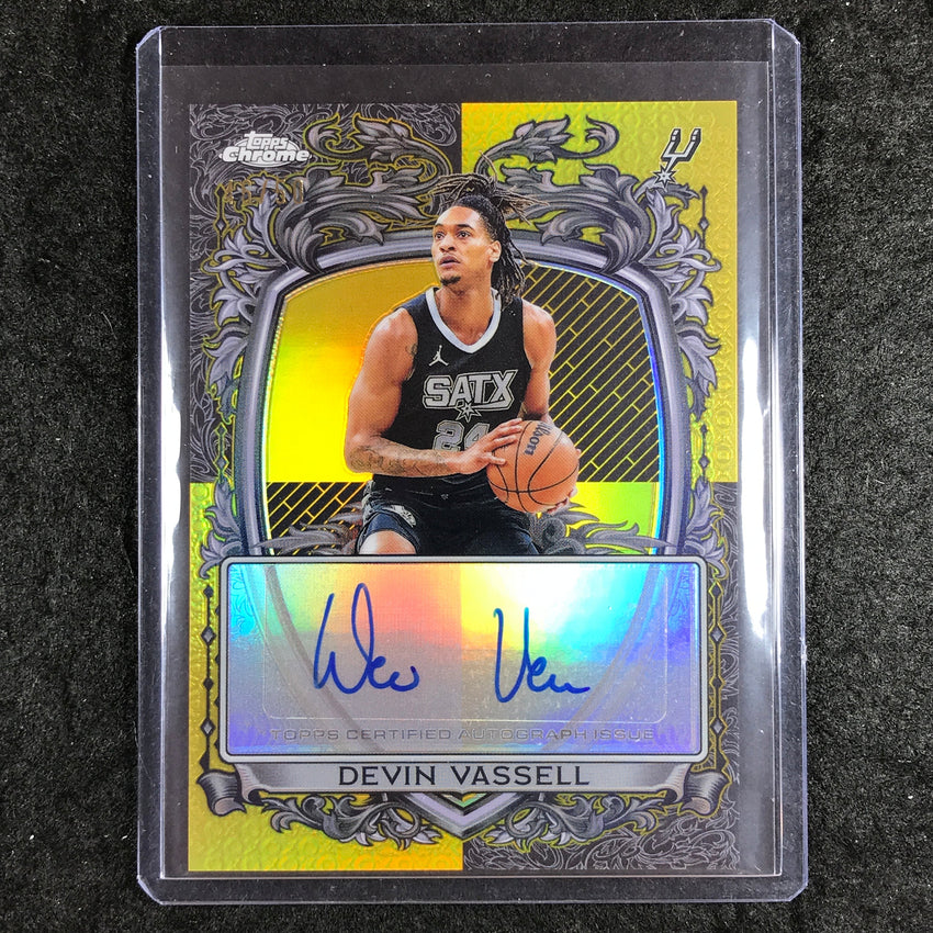 2025-26 Topps Chrome DEVIN VASSELL Signature Style Auto Gold 46/50