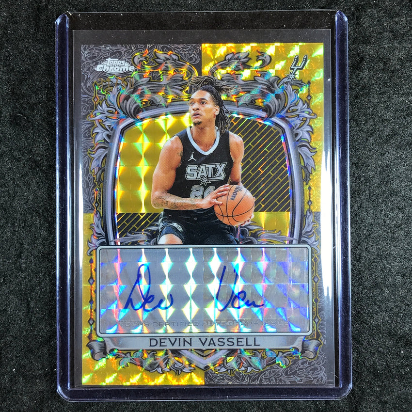 2025-26 Topps Chrome DEVIN VASSELL Signature Style Auto Gold Geometric 31/50