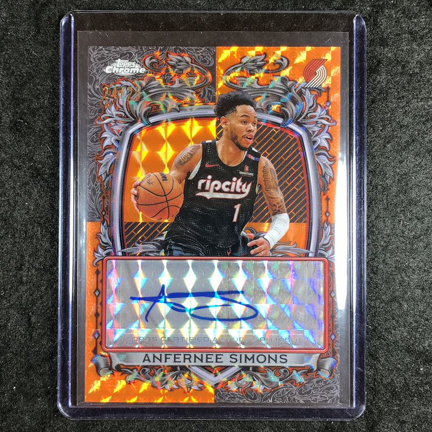 2025-26 Topps Chrome ANFERNEE SIMONS Signature Style Auto Orange Geometric 24/25