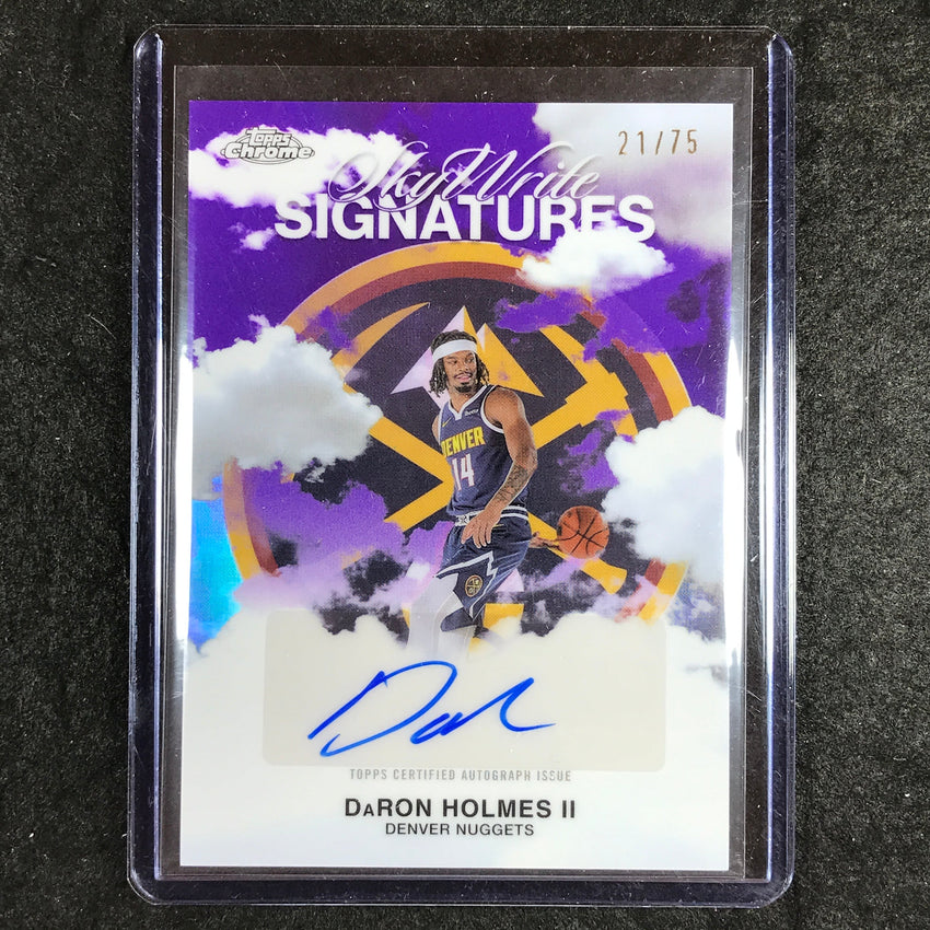 2025-26 Topps Chrome DARON HOLMES II Sky Write Signatures Auto Purple 21/75