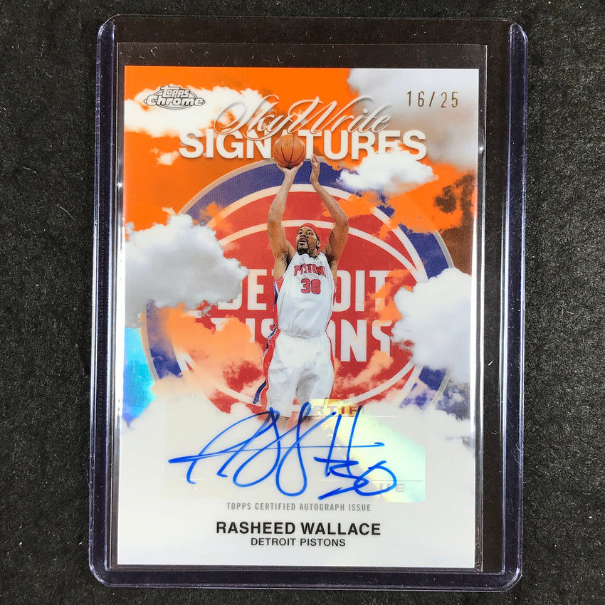 2025-26 Topps Chrome RASHEED WALLACE Sky Write Signatures Auto Orange 16/25