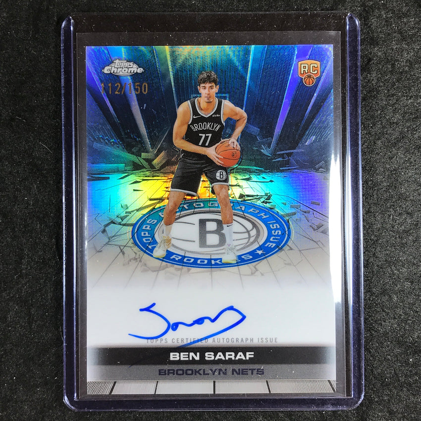 2025-26 Topps Chrome BEN SARAF Autograph Issue Rookie Blue 112/150