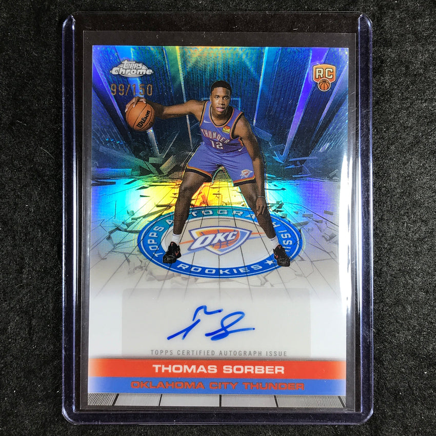 2025-26 Topps Chrome THOMAS SORBER Autograph Issue Rookie Blue 99/150
