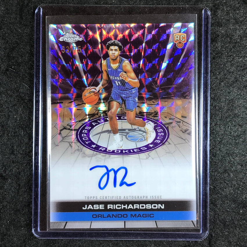 2025-26 Topps Chrome JASE RICHARDSON Auto Issue Rookie Purple Geometric 53/75