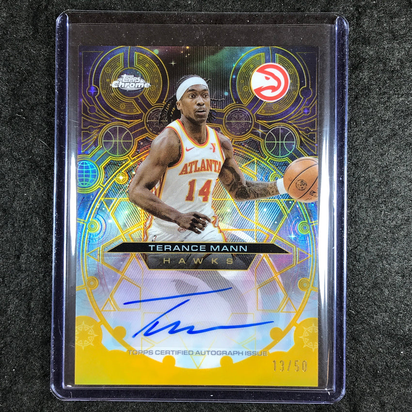 2025-26 Topps Chrome TERANCE MANN Chromographs Auto Gold 13/50