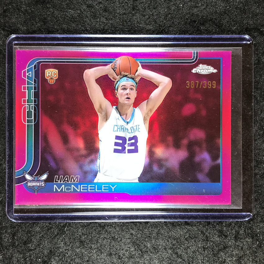 2025-26 Topps Chrome LIAM MCNEELEY Rookie Base Magenta 387/399 #279