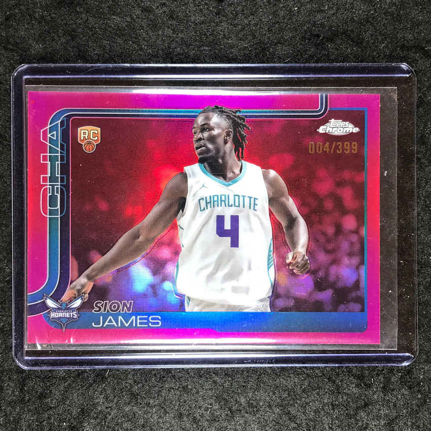 2025-26 Topps Chrome SION JAMES Rookie Base Magenta 4/399 #283