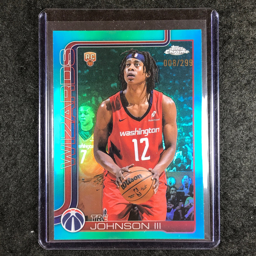 2025-26 Topps Chrome TRE JOHNSON III Rookie Base Teal 8/299 #256