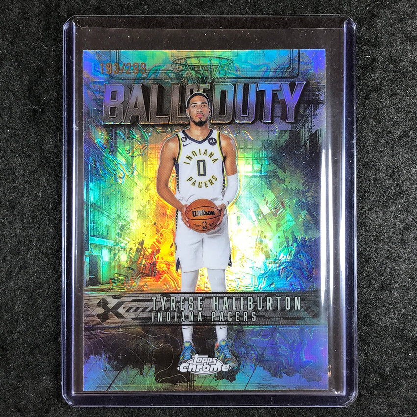 2025-26 Topps Chrome TYRESE HALIBURTON Ball of Duty Teal 193/299 #12