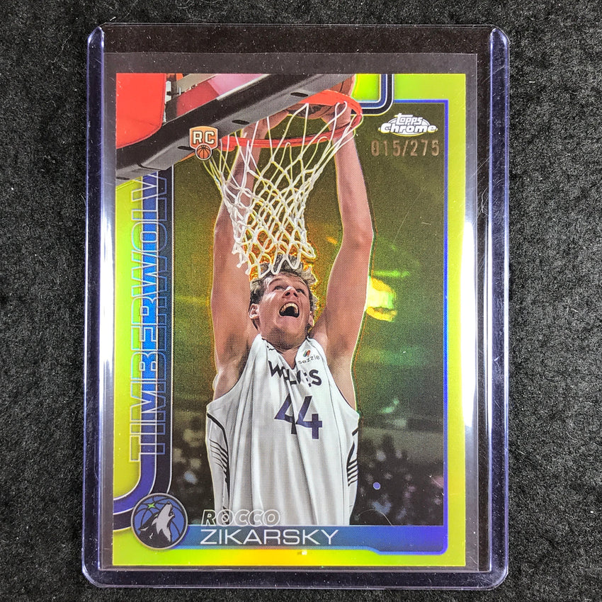 2025-26 Topps Chrome ROCCO ZIKARSKY Rookie Base Yellow 15/275 #296