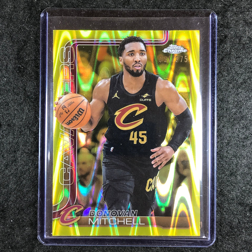 2025-26 Topps Chrome DONOVAN MITCHELL Base Yellow RayWave 91/275 #69