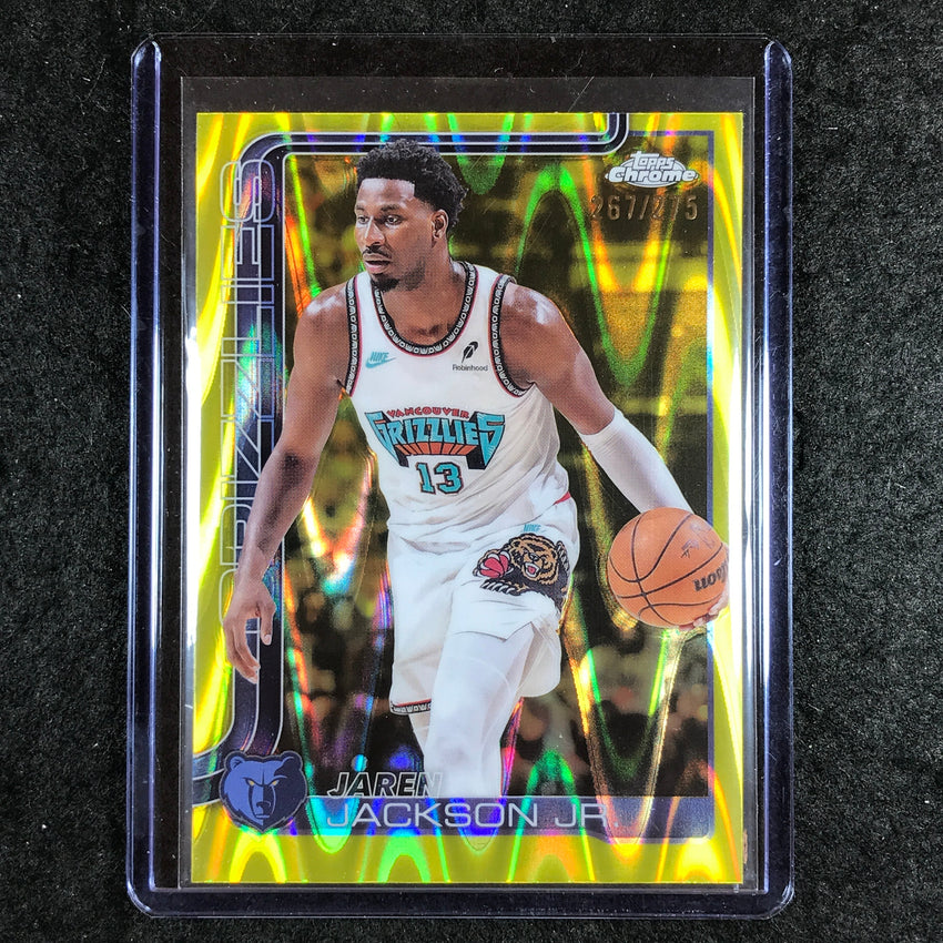 2025-26 Topps Chrome JAREN JACKSON JR. Base Yellow RayWave 267/275 #163