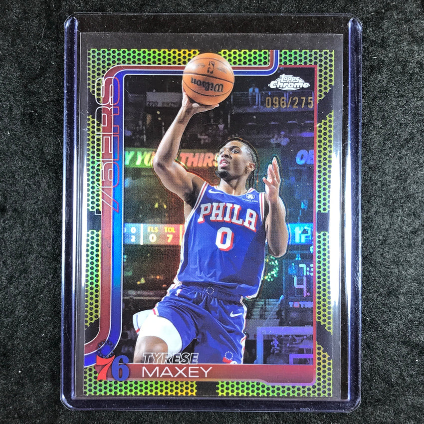 2025-26 Topps Chrome TYRESE MAXEY Base Yellow Basketball 96/275 #185