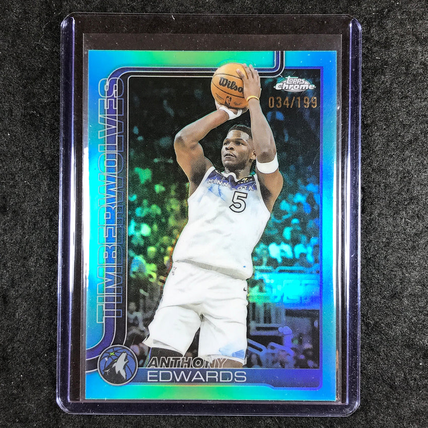 2025-26 Topps Chrome ANTHONY EDWARDS Base Aqua 34/199 #151