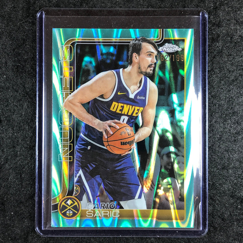 2025-26 Topps Chrome DARIO SARIC Base Aqua RayWave 162/199 #77