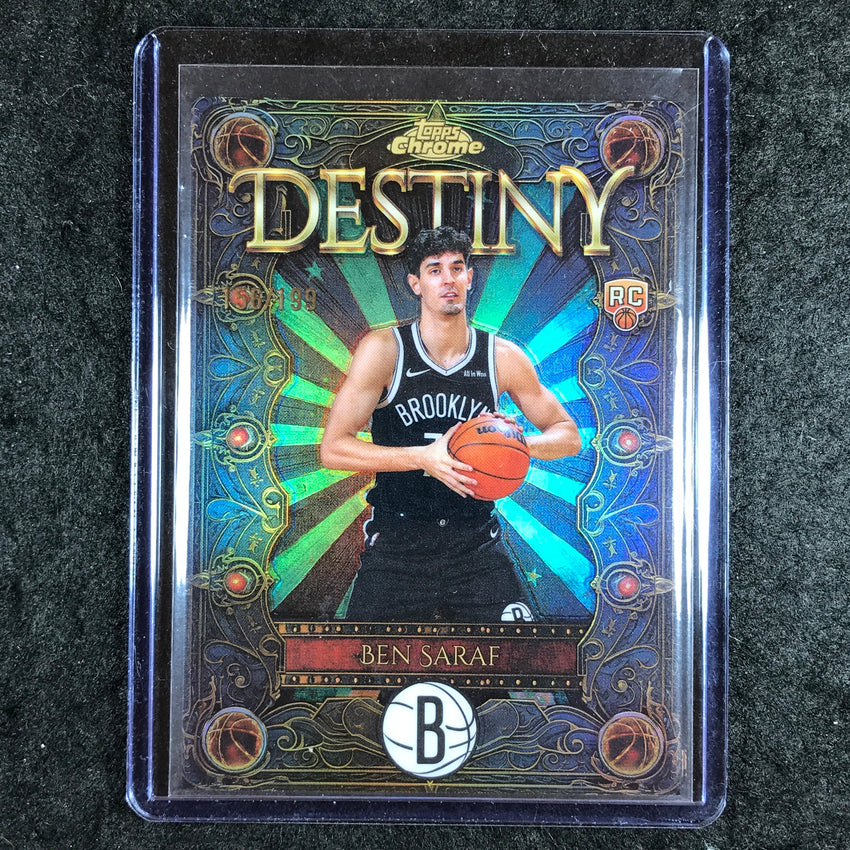 2025-26 Topps Chrome BEN SARAF Destiny Rookie Aqua 156/199 #24