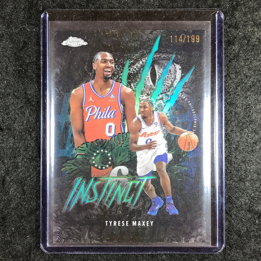 2025-26 Topps Chrome TYRESE MAXEY Instinct Aqua 114/199 #6