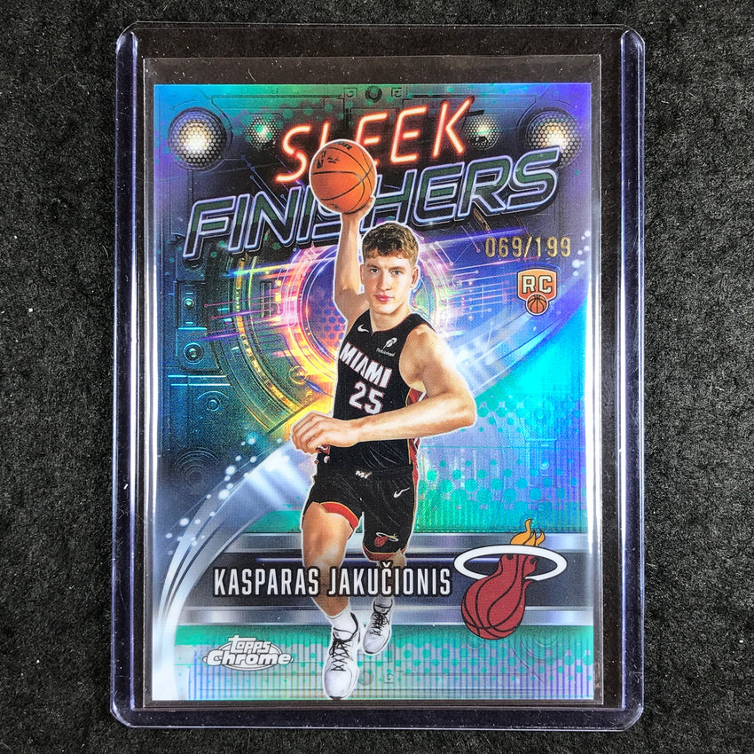 2025-26 Topps Chrome KASPARAS JAKUCIONIS Sleek Finishers Rookie Aqua 69/199 #30