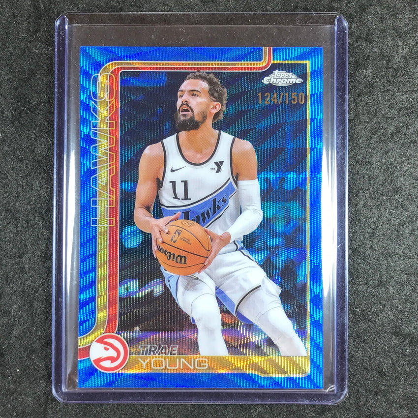 2025-26 Topps Chrome TRAE YOUNG Base Blue Wave 124/150 #5