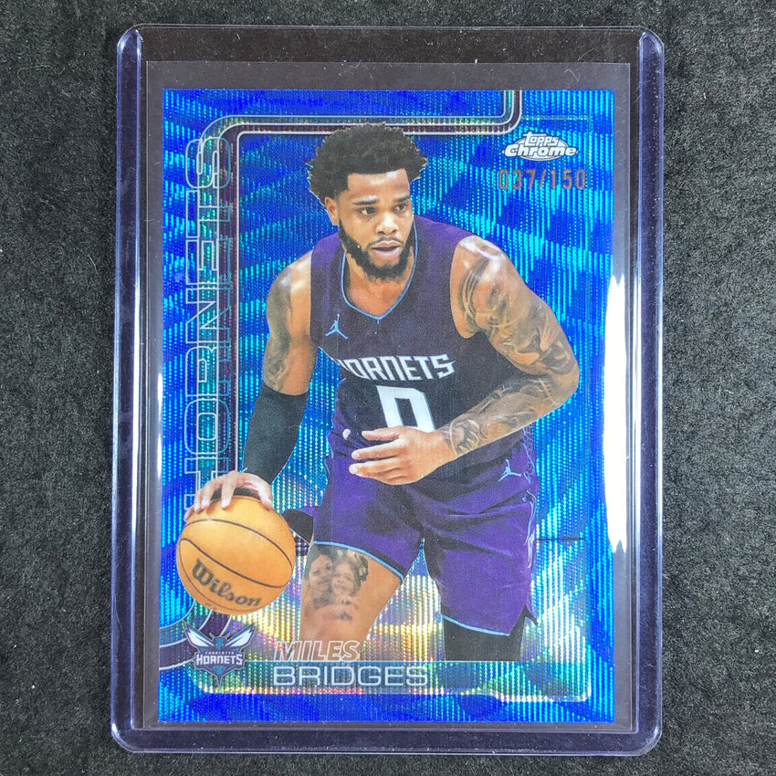 2025-26 Topps Chrome MILES BRIDGES Base Blue Wave 37/150 #30