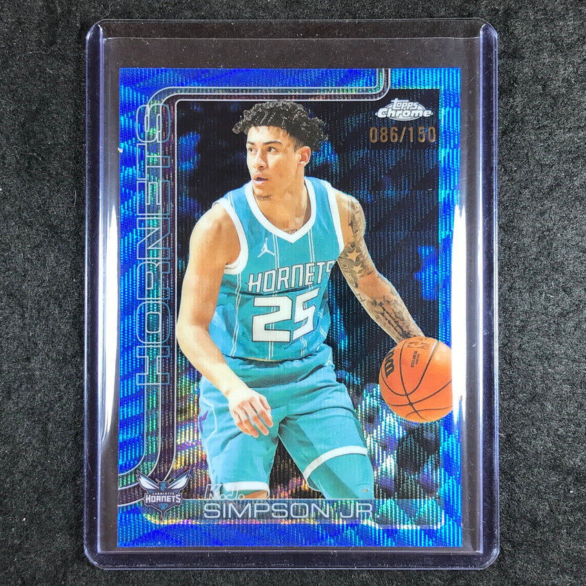 2025-26 Topps Chrome K.J. SIMPSON JR. Base Blue Wave 86/150 #45