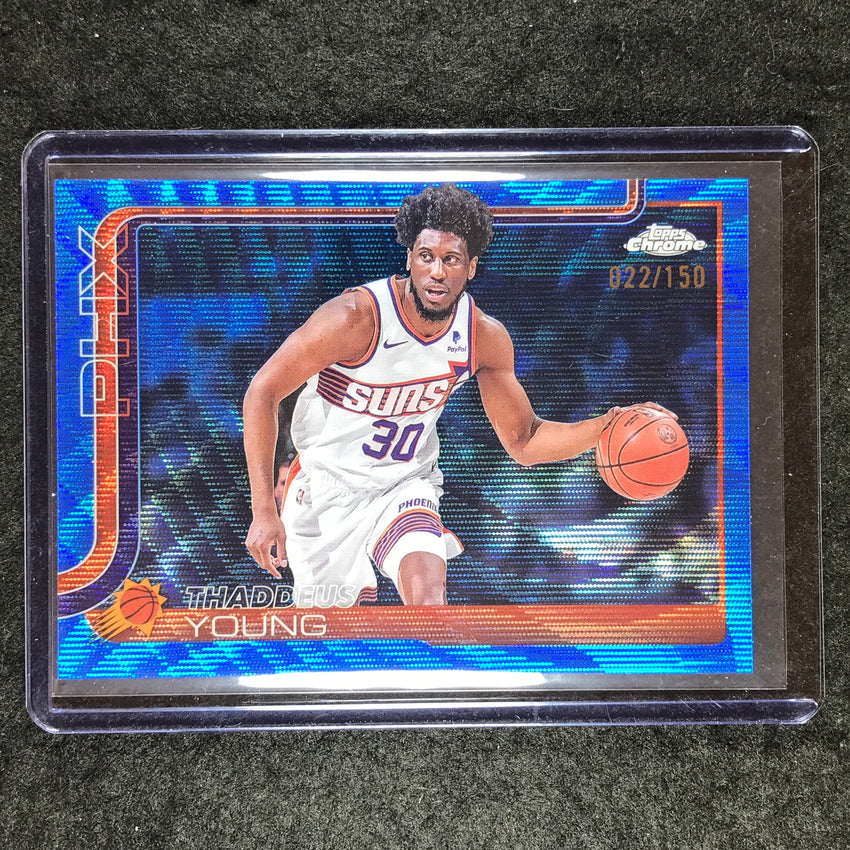 2025-26 Topps Chrome THADDEUS YOUNG Base Blue Wave 22/150 #135