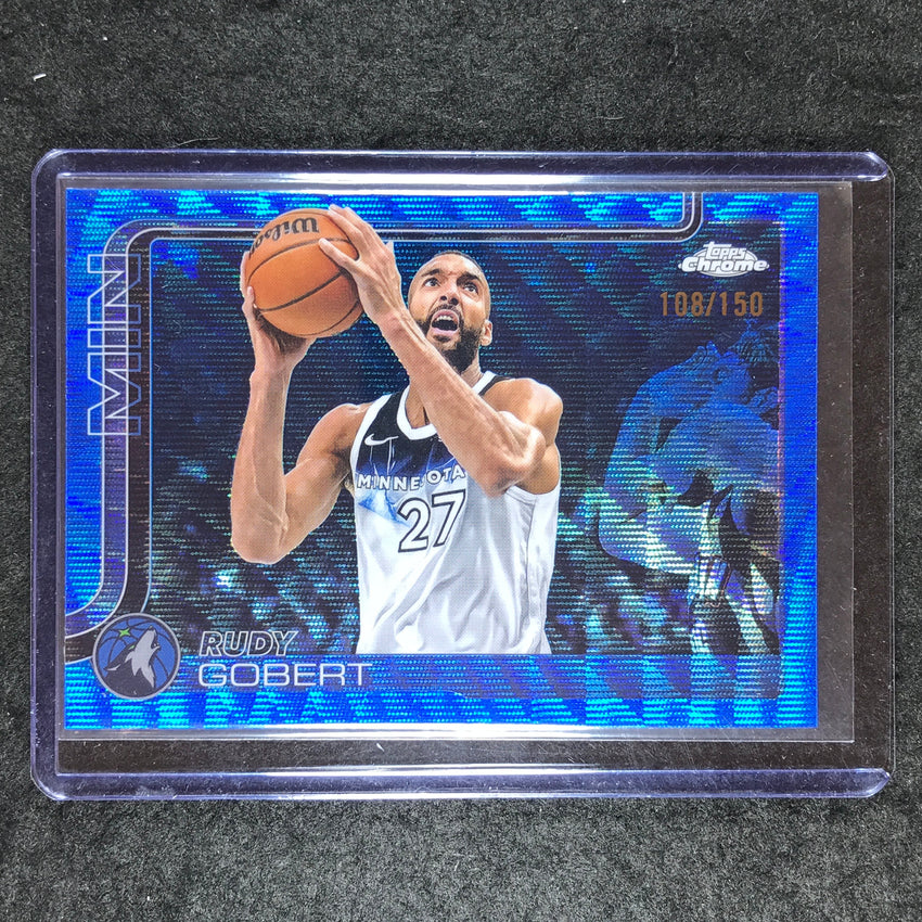 2025-26 Topps Chrome RUDY GOBERT Base Blue Wave 108/150 #165