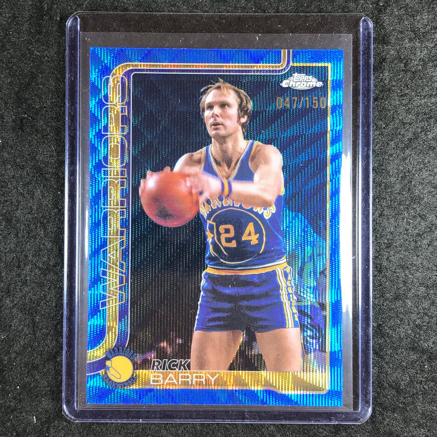 2025-26 Topps Chrome RICK BARRY Base Blue Wave 47/150 #249