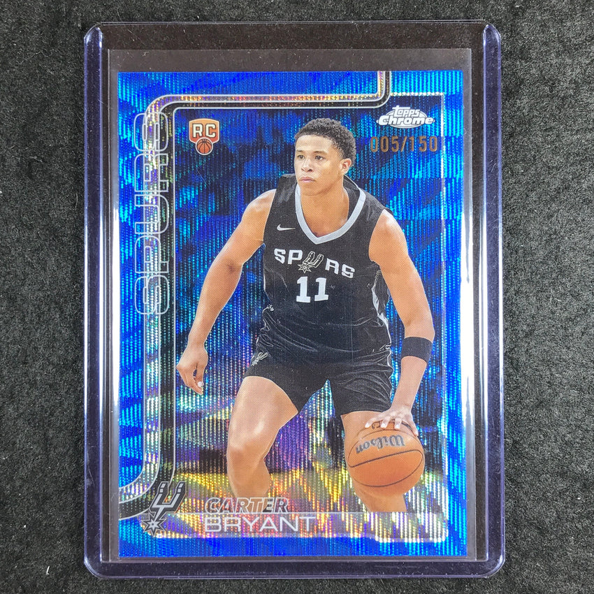 2025-26 Topps Chrome CARTER BRYANT Rookie Base Blue Wave 5/150 #264
