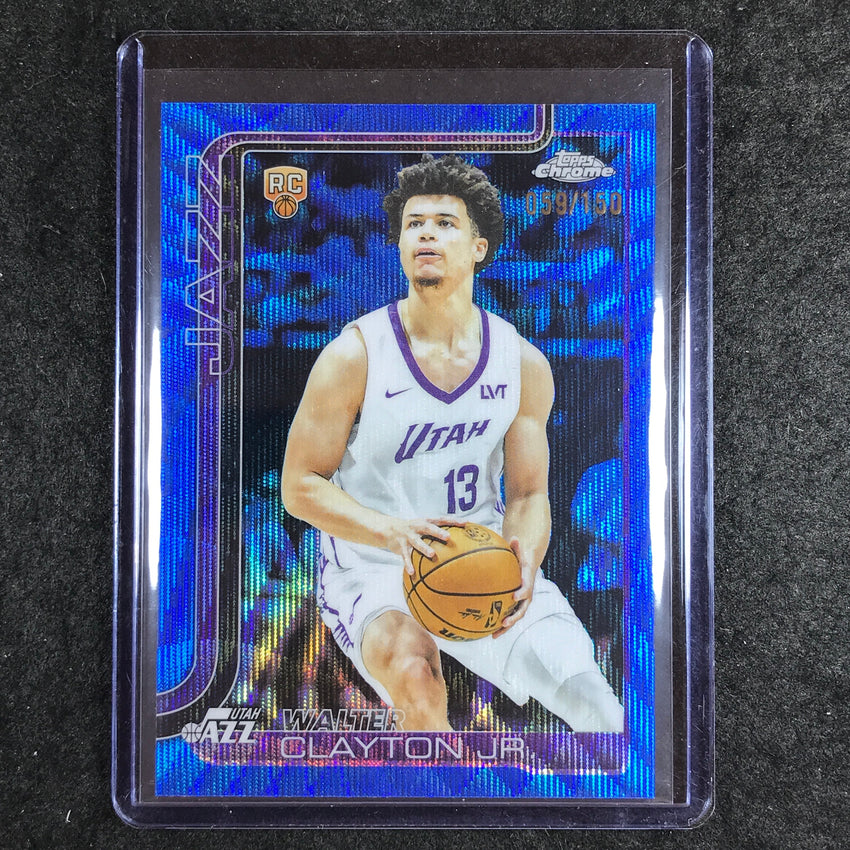 2025-26 Topps Chrome WALTER CLAYTON JR. Rookie Base Blue Wave 59/150 #268