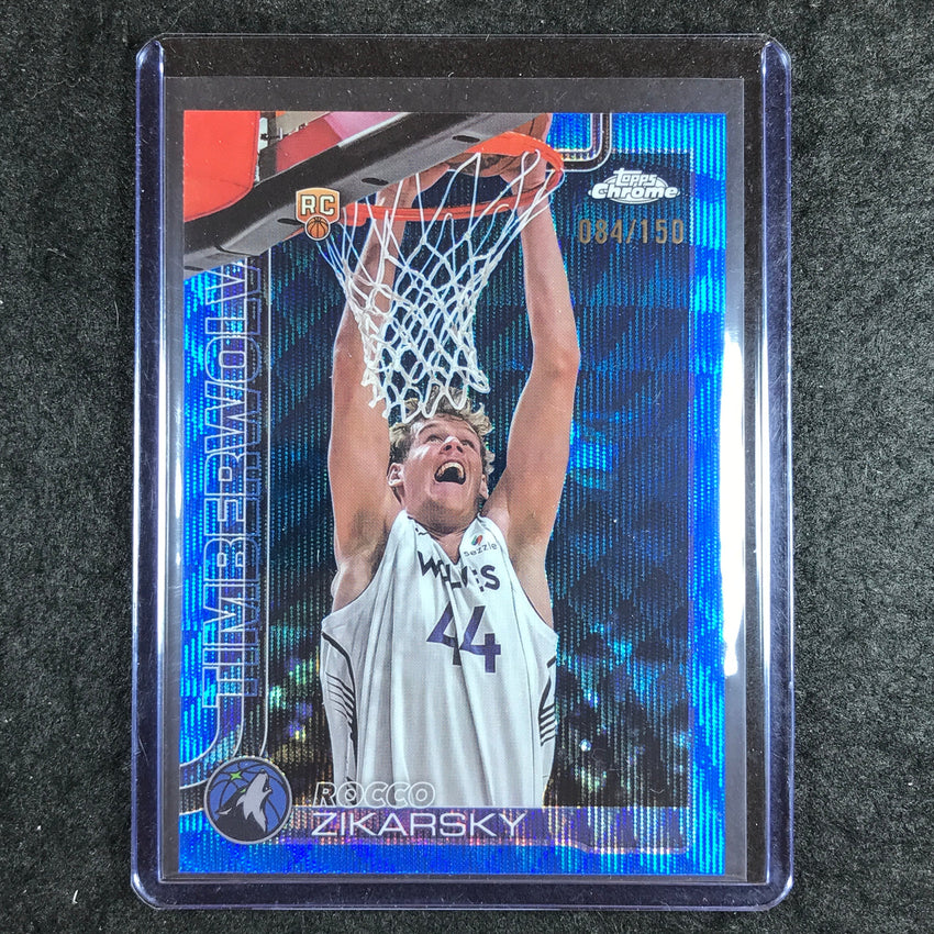 2025-26 Topps Chrome ROCCO ZIKARSKY Rookie Base Blue Wave 84/150 #296