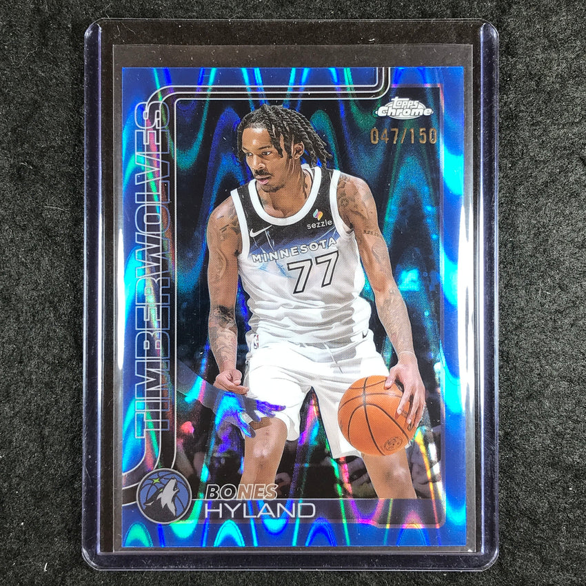 2025-26 Topps Chrome BONES HYLAND Base Blue RayWave 47/150 #90