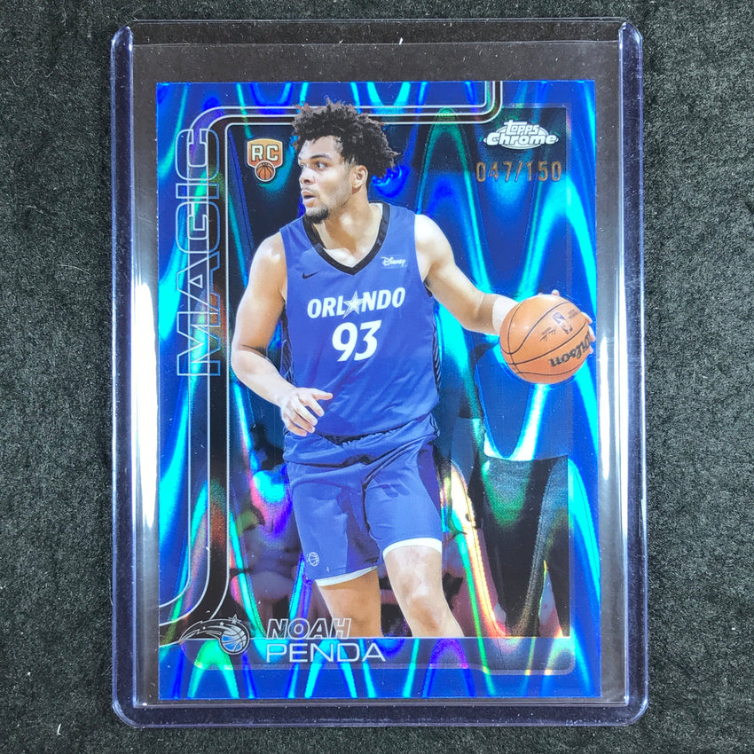 2025-26 Topps Chrome NOAH PENDA Rookie Base Blue RayWave 47/150 #282