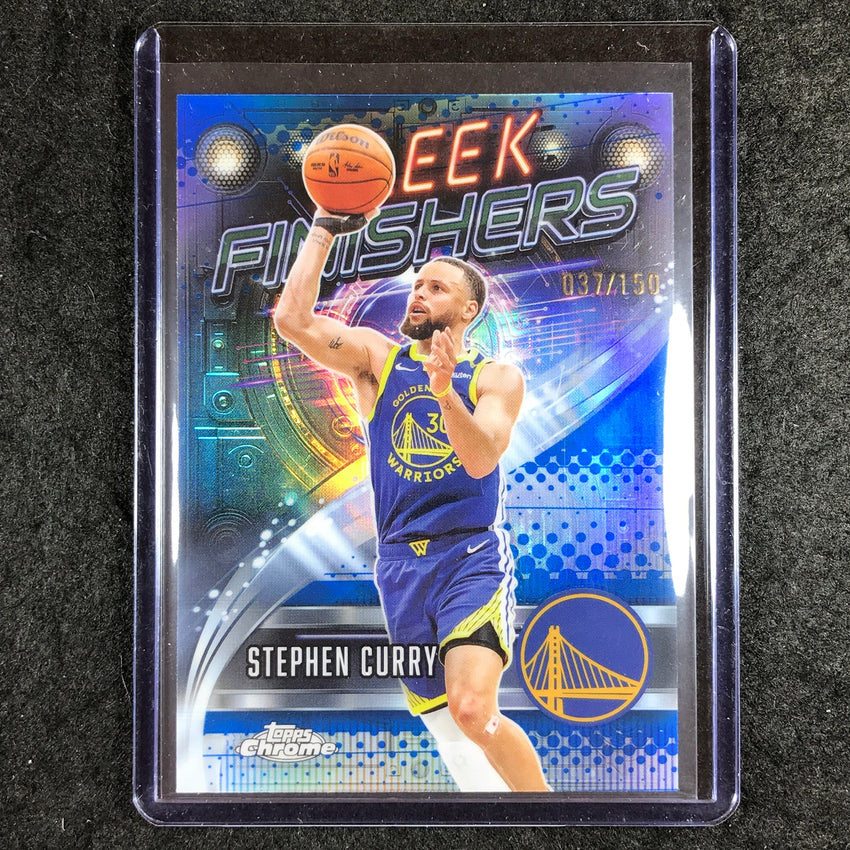 2025-26 Topps Chrome STEPHEN CURRY Sleek Finishers Blue 37/150 #1