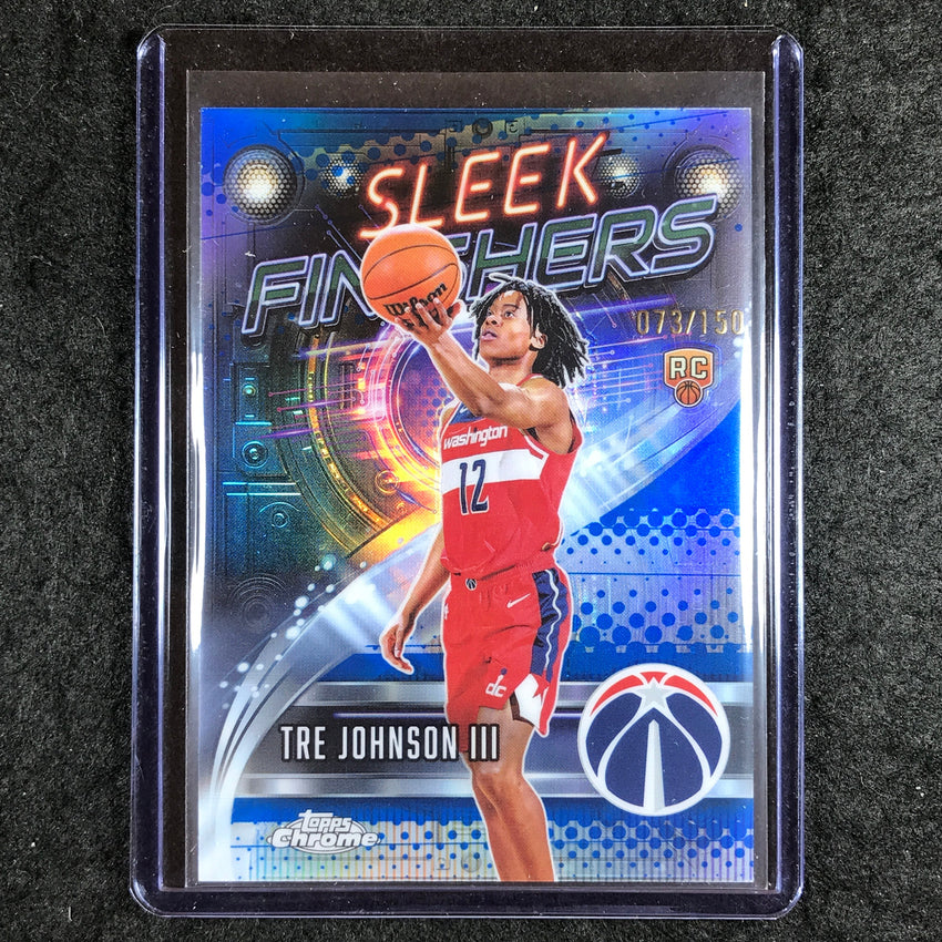2025-26 Topps Chrome TRE JOHNSON III Sleek Finishers Rookie Blue 73/150 #26