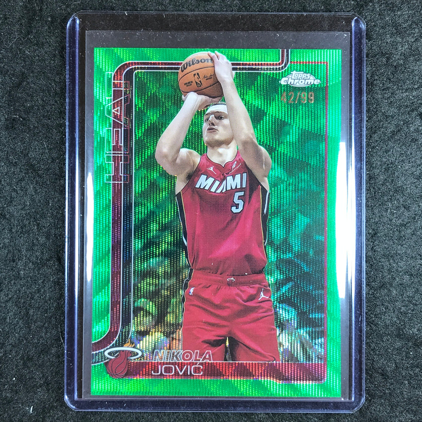 2025-26 Topps Chrome NIKOLA JOVIC Base Green Wave 42/99 #172