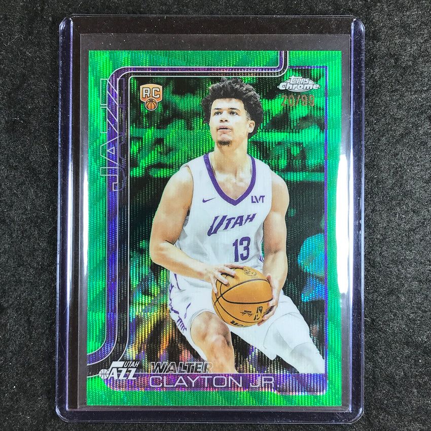 2025-26 Topps Chrome WALTER CLAYTON JR. Rookie Base Green Wave 20/99 #268