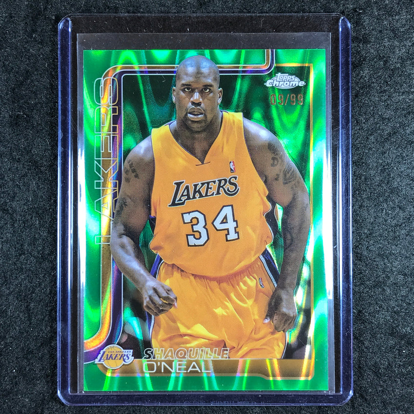 2025-26 Topps Chrome SHAQUILLE O'NEAL Green RayWave 9/99 #242