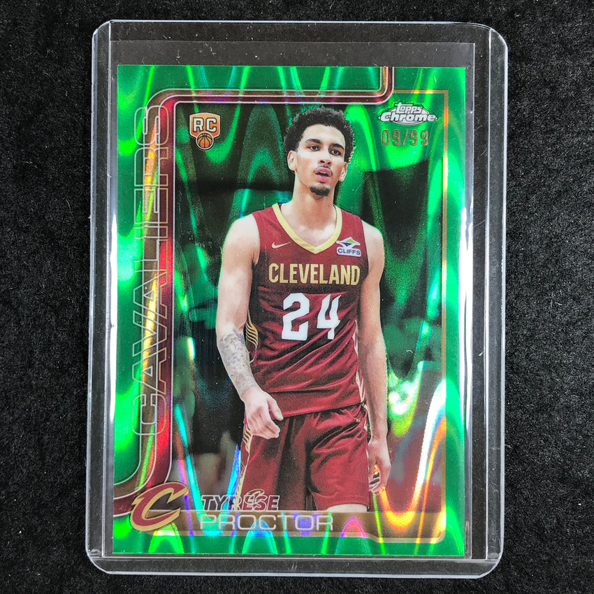 2025-26 Topps Chrome TYRESE PROCTOR Rookie Green RayWave 9/99 #300