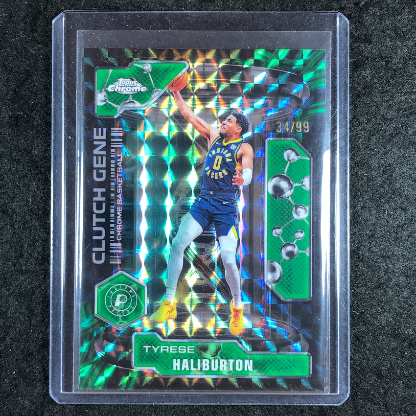 2025-26 Topps Chrome TYRESE HALIBURTON Clutch Gene Green Geometric 34/99 #7