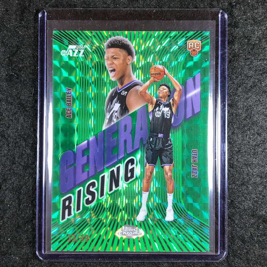 2025-26 Topps Chrome ACE BAILEY Generation Rising Rookie Green Geometric 33/99
