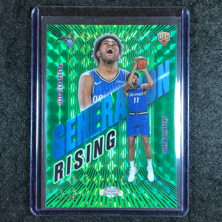 2025-26 Topps Chrome JASE RICHARDSON Generation Rising RC Green Geometric 21/99