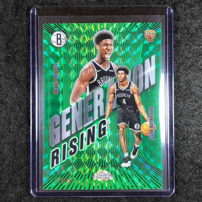 2025-26 Topps Chrome DRAKE POWELL Generation Rising Rookie Green Geometric 55/99